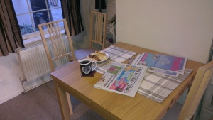 Found this cool expandable table at IKEA and it works great in my cozy little cottage in Quorn. 